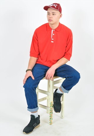VINTAGE 80'S RED POLO SHIRT
