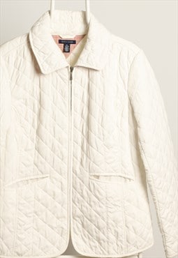 Vintage Tommy Hilfiger Quilted Padded White Jacket Size L