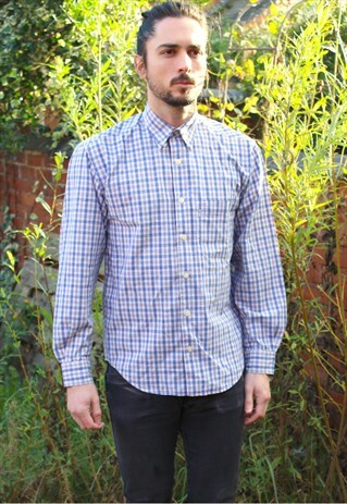 VINTAGE LEVIS USA WESTERN CHECKED SHIRT - SMALL - LEVI'S