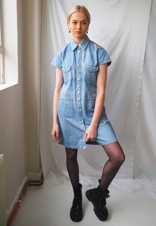 VINTAGE DENIM BUTTON UP DRESS