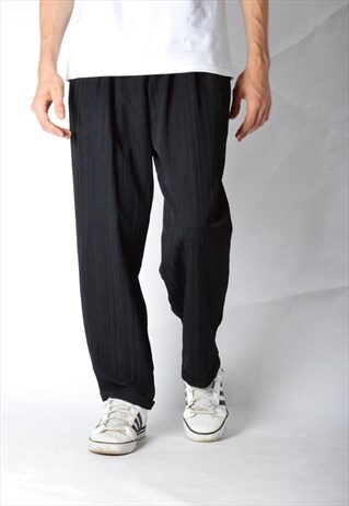 VINTAGE 80S BLACK STRIPED PANTS