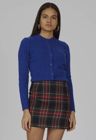 VINTAGE COBALT BLUE RALPH LAUREN ROUND NECK CARDIGAN