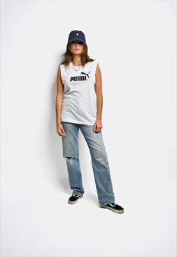 Puma vintage tank top white unisex sports sleeveless shirt