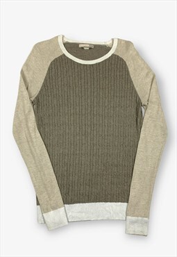 Vintage thin cable knit jumper beige medium BV16129