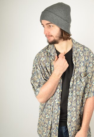 VINTAGE ABSTRACT CRAZY FESTIVAL PATTERNED SHIRT