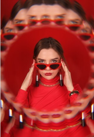 HAND MADE LARGE PLASTIC LIP STICK EARRINGS