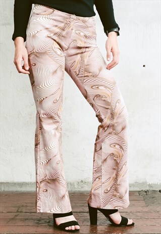 VINTAGE 90S PSYCHEDELIC FLARED JEANS
