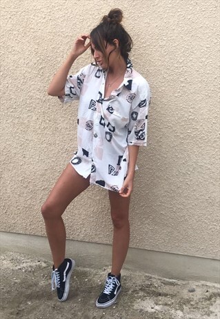 PATTERNED OVERSIZED RETRO VINTAGE UNISEX FESTIVAL SHIRT