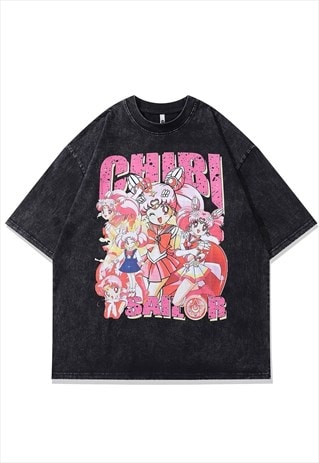 SAILOR MOON T-SHIRT JAPANESE CARTOON TEE RETRO ANIME TOP