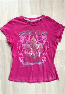 Y2K Pink Print T-Shirt