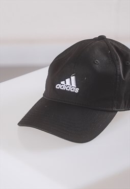 Vintage Adidas Cap in Black Summer Gym Baseball Hat