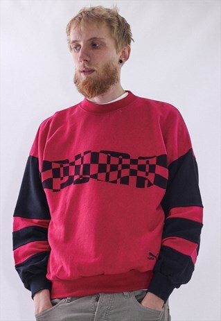 VINTAGE MENS PUMA BIG LOGO SWEATSHIRT CREW NECK
