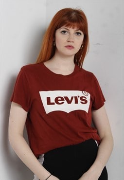 Vintage Levis T-Shirt Top Red