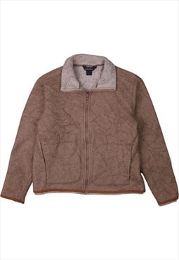 Vintage 90's Woolrich Fleece Jumper Full Zip Up Brown Medium