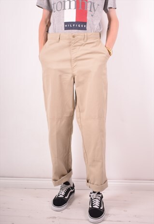 DICKIES MENS VINTAGE TROUSERS W32 L32 BEIGE 90S