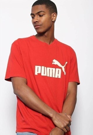 VINTAGE PUMA LOGO T-SHIRT RED