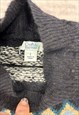 VINTAGE KNITTED JUMPER ABSTRACT PATTERNED KNIT SWEATER