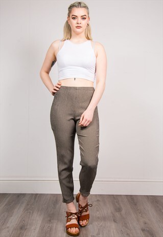 VINTAGE STRIPE PATTERN CASUAL TROUSERS