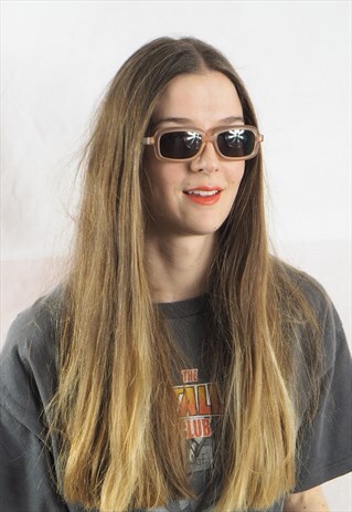 VINTAGE ORANGE RECTANGLE SUNGLASSES