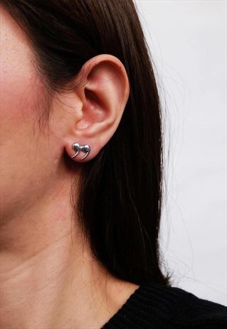 QUOTATION MARKS STERLING SILVER EARRING