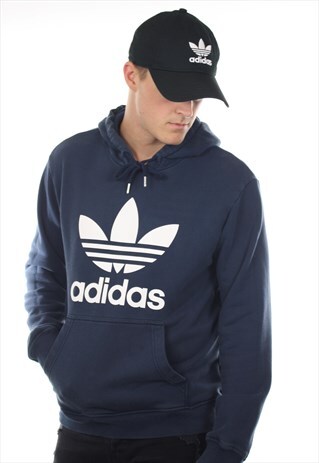 VINTAGE ADIDAS ORIGNALS BIG TREFOIL HOODIE SWEATSHIRT