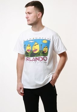 ORLANDO Graphic Print Cotton 90s Vintage T-shirt 18012