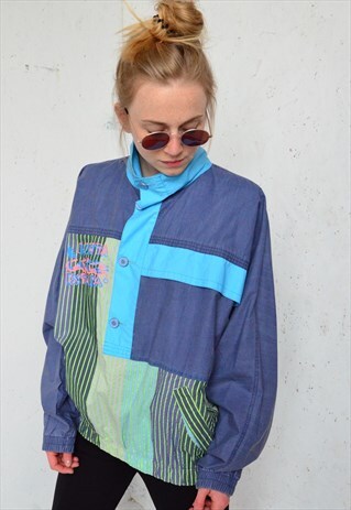 VINTAGE 80S COLOURFULL JACKET KAGOOLS