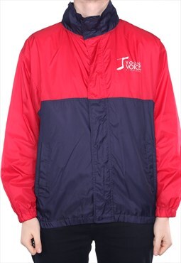 Vintage Outer Banks - Red and Blue Windbreaker with Hood - L