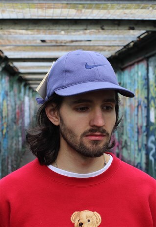 DEADSTOCK VINTAGE 90S NIKE STRAP BACK PURPLE CAP HAT