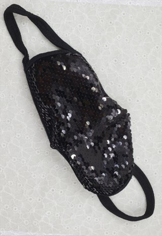 BLACK REUSABLE & WASHABLE SEQUIN DISCO MASKS