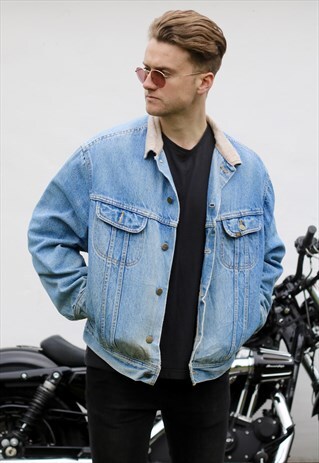 LEE USA DENIM SHEARLING JACKET