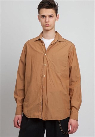 VINTAGE BROWN HUGO BOSS LONG SLEEVE SHIRT