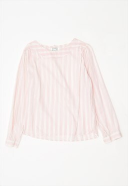 Vintage Benetton Shirt Blouse Stripes Pink