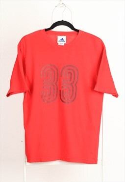 Vintage Adidas 33 Crewneck Print T-shirt Red