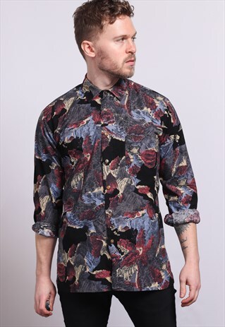 VINTAGE ABSTRACT PATTERNED SHIRT 90'S