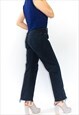 VINTAGE 90'S BLACK RAW HEM STRAIGHT LEG BLACK LEVI JEANS
