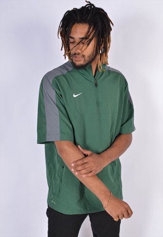 VINTAGE NIKE SHORT SLEEVE WINDBREAKER JACKET GREEN