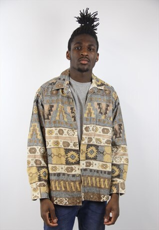 VINTAGE NAVAJO THICK PATTERNED SHIRT