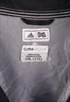 VINTAGE 90'S ADIDAS FLEECE JUMPER STRIPED SMALL LOGO BLACK