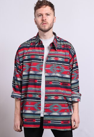 VINTAGE AZTEC PATTERNED SHIRT