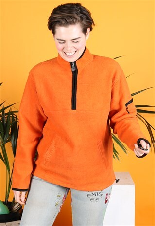 VINTAGE FLEECE IN ORANGE WITH A 1/4 ZIP