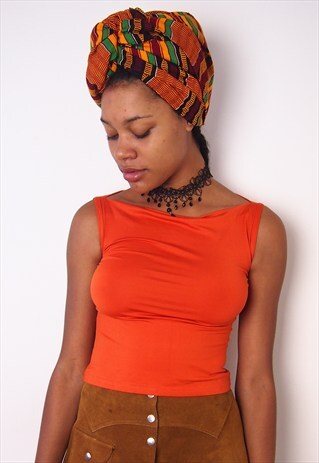 ORANGE MINIMAL CROP TOP