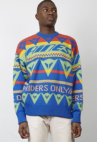 VINTAGE 80'S MULTICOLOUR SPACE INVADERS JUMPER