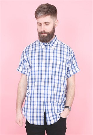 VINTAGE LACOSTE SHORT SLEEVED CHECK SHIRT /R8378