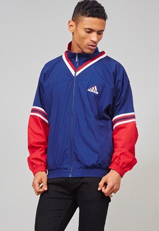 VINTAGE 90'S FULLY LINED MIDNIGHT BLUE SPORTS ADIDAS JACKET