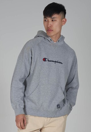 VINTAGE 90'S MARL GREY CHAMPION HOODIE