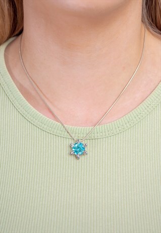 VINTAGE 925 SILVER SNOWFLAKE NECKLACE