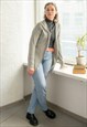 VINTAGE 90'S GREY RIBBED NO CLOSURE CARDIGAN