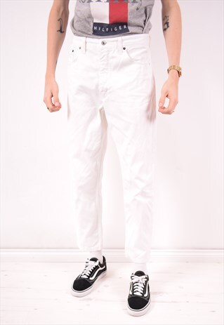 LEVI'S 441 MENS VINTAGE TROUSERS W33 L27 WHITE 90S