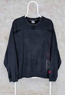 Vintage Nike Air Black Sweatshirt Pullover Men's Medium